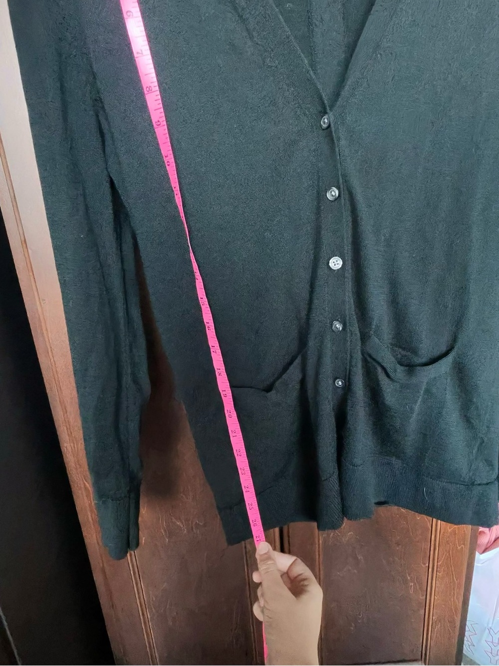 Banana Republic Black 100% Merino Wool V-Neck Cardigan Sweater Medium - Picture 6 of 6
